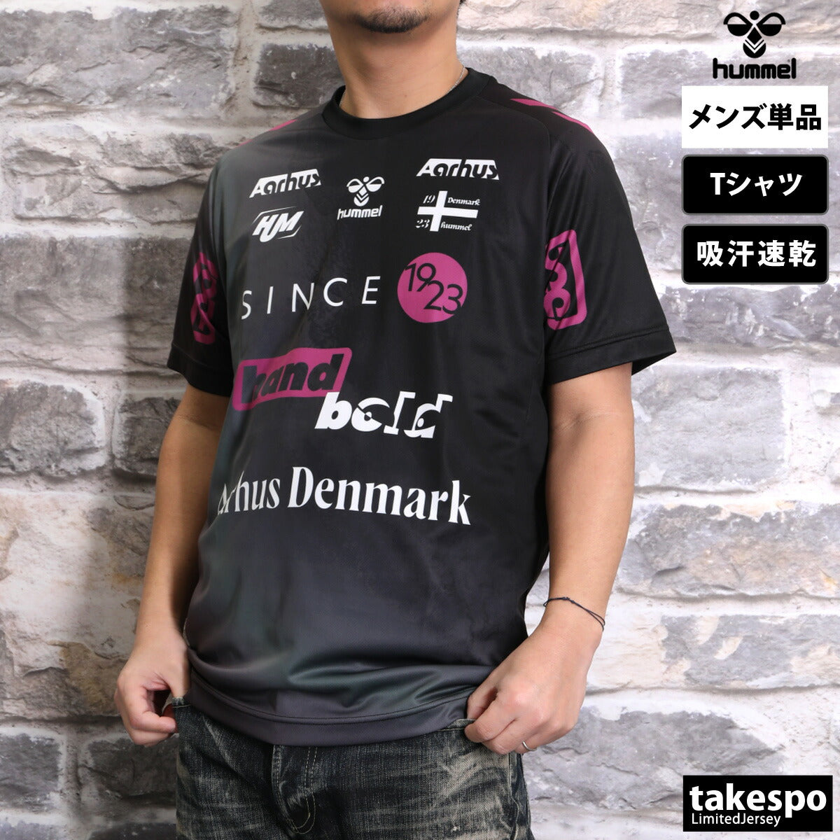 ヒュンメル Tシャツ メンズ ユーロロゴ ブラック レッド グリーン ブルー HAP1216