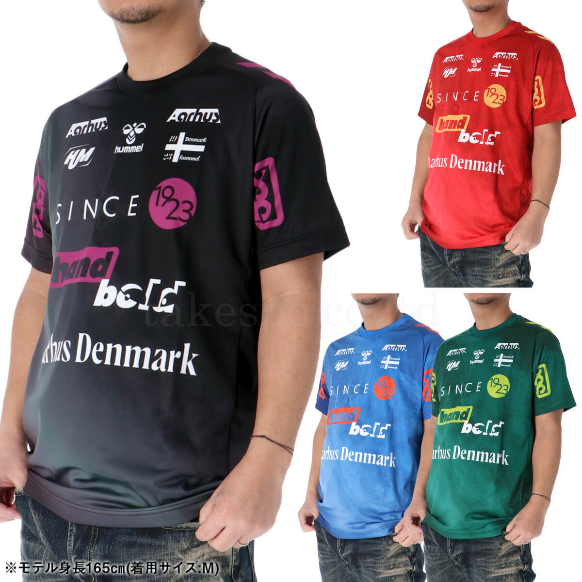 ヒュンメル Tシャツ メンズ ユーロロゴ ブラック レッド グリーン ブルー HAP1216