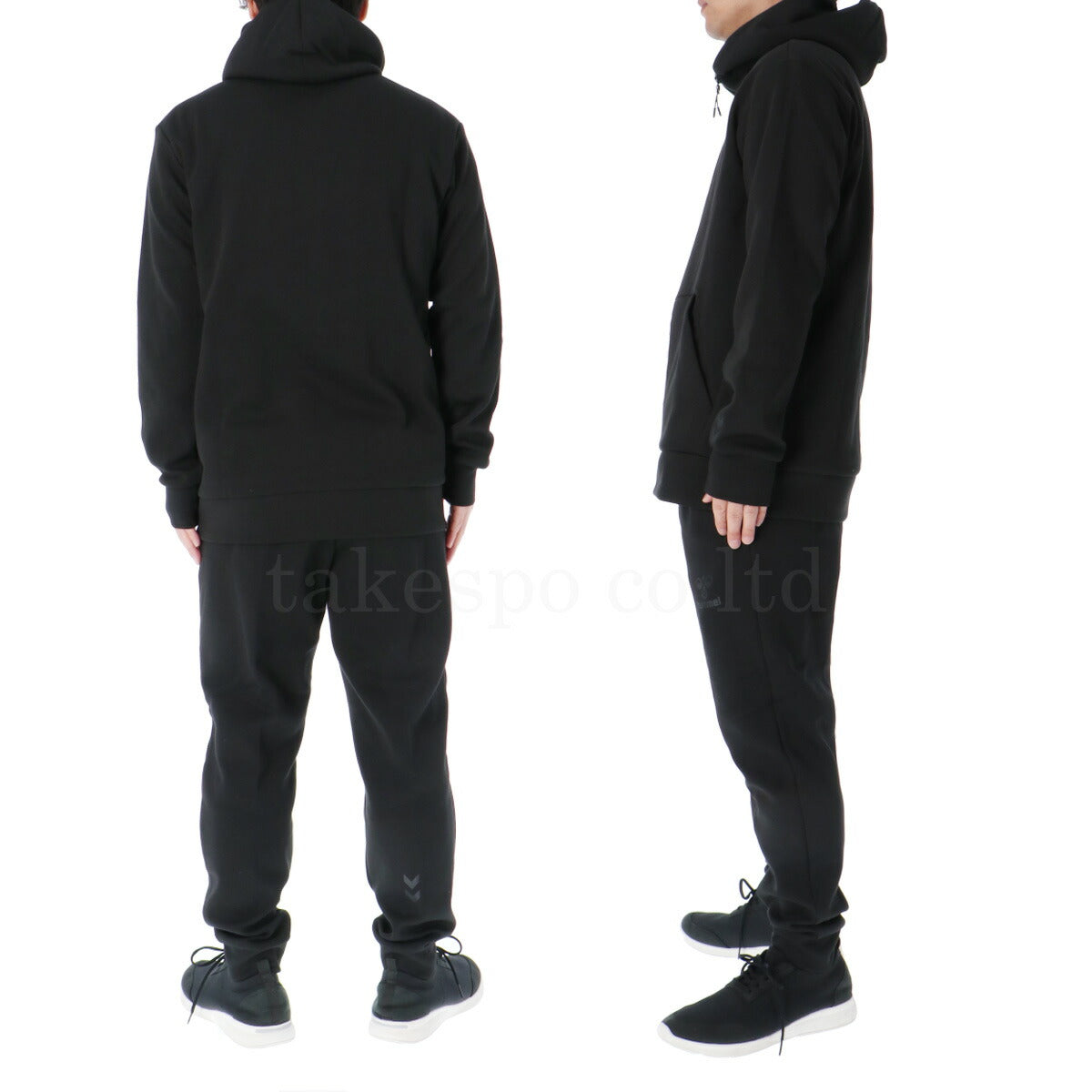 ヒュンメル スウェット 上下 メンズ チーム ブラック グレー HAP8298