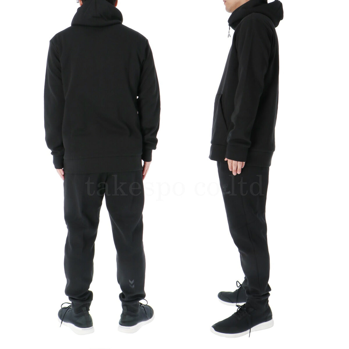 ヒュンメル スウェット 上下 メンズ チーム ブラック グレー HAP8298
