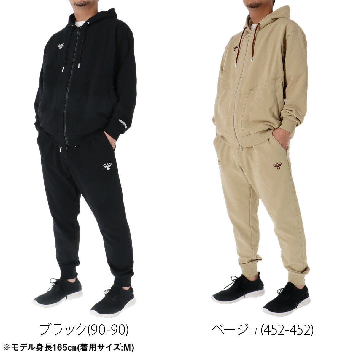ヒュンメル hummel PLAY スウェット 上下 セットアップ メンズ ブランド バックプリント フード付き フーディ フルジップ 吸汗 速乾 ドライ 裏毛 ストレッチ 黒 HAP8309 ブラック ベージュ 新作