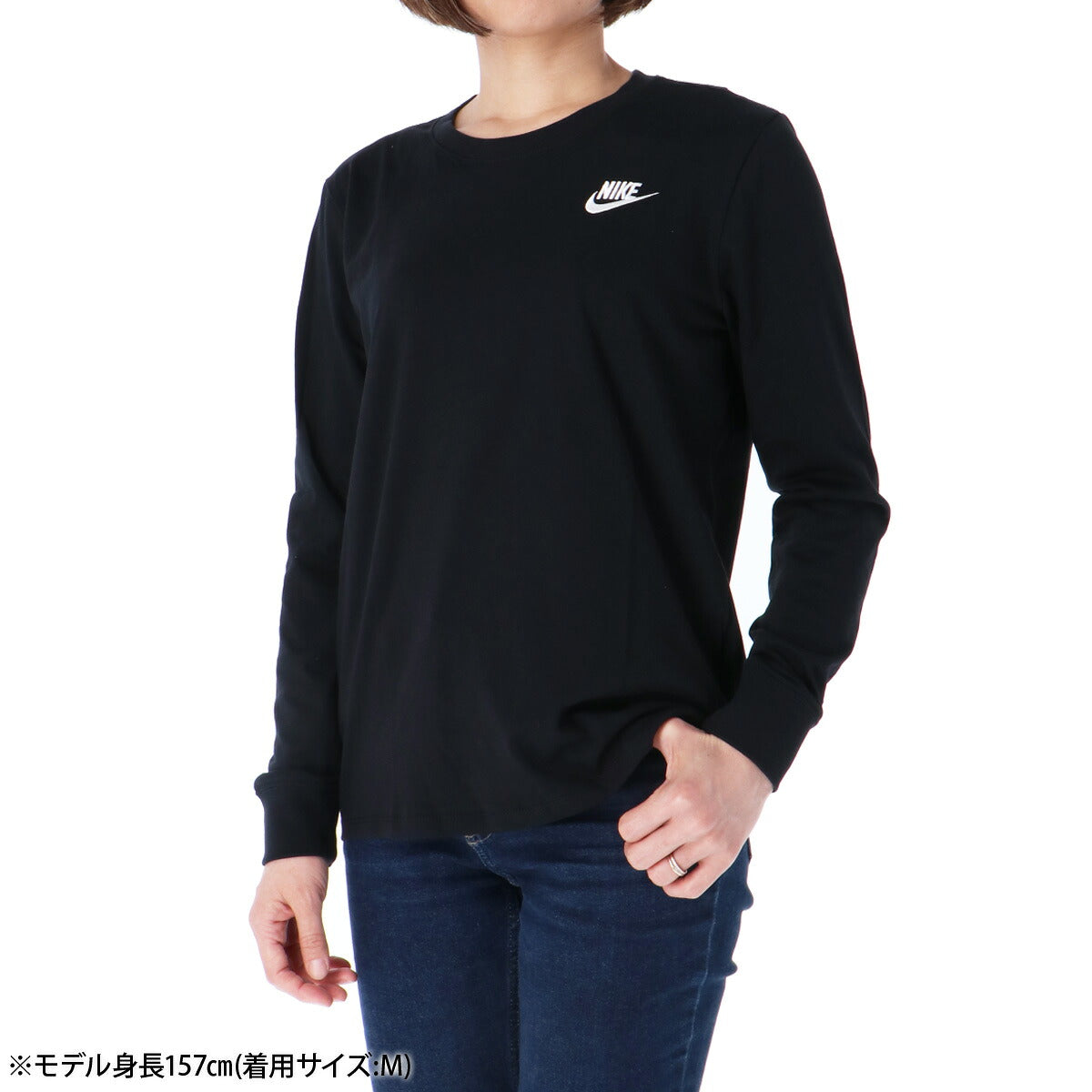 ナイキ Tシャツ レディース W NSW CLUB LS 黒 ブラック HF0781