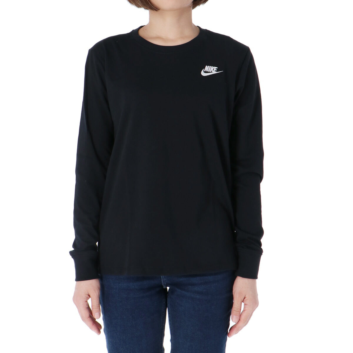 ナイキ Tシャツ レディース W NSW CLUB LS 黒 ブラック HF0781
