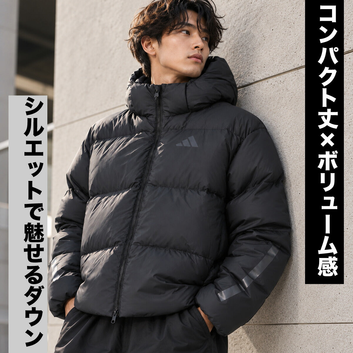 アディダス ダウンジャケット ZNE メンズ ブランド adidas フード付き フーディ フルジップ 黒 はっ水 撥水 保温 HG787 ブラック ネイビー 大きいサイズ 有 スポーツウェア トレーニングウェア スポーツ
