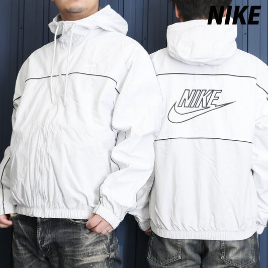 ナイキ クラブ ウインドジャケット メンズ ブランド NIKE フード付き フーディ バックプリント付き 裏メッシュ 裏地付き フルジップ HJ2013 025 灰色 グレー 新作 ウーブン woven 大きいサイズ 有 スポーツウェア トレーニングウェア スポーツ おしゃれ - 【公式】限定ジャージのタケスポ（Limited jersey takespo）