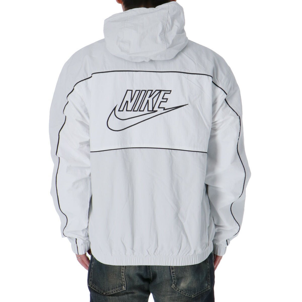 ナイキ クラブ ウインドジャケット メンズ ブランド NIKE フード付き フーディ バックプリント付き 裏メッシュ 裏地付き フルジップ HJ2013 025 灰色 グレー 新作 ウーブン woven 大きいサイズ 有 スポーツウェア トレーニングウェア スポーツ おしゃれ - 【公式】限定ジャージのタケスポ（Limited jersey takespo）