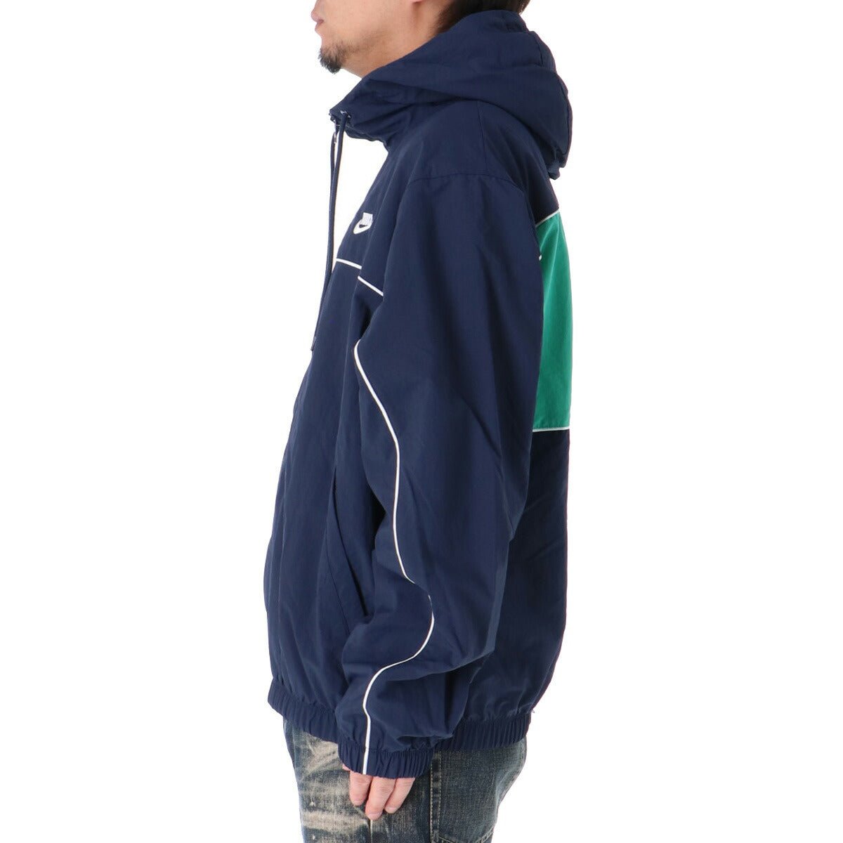 ナイキ クラブ ウインドジャケット メンズ ブランド NIKE フード付き フーディ バックプリント付き 裏メッシュ 裏地付き フルジップ HJ2013 451 紺 ネイビー 新作 ウーブン woven 大きいサイズ 有 スポーツウェア トレーニングウェア スポーツ おしゃれ - 【公式】限定ジャージのタケスポ（Limited jersey takespo）