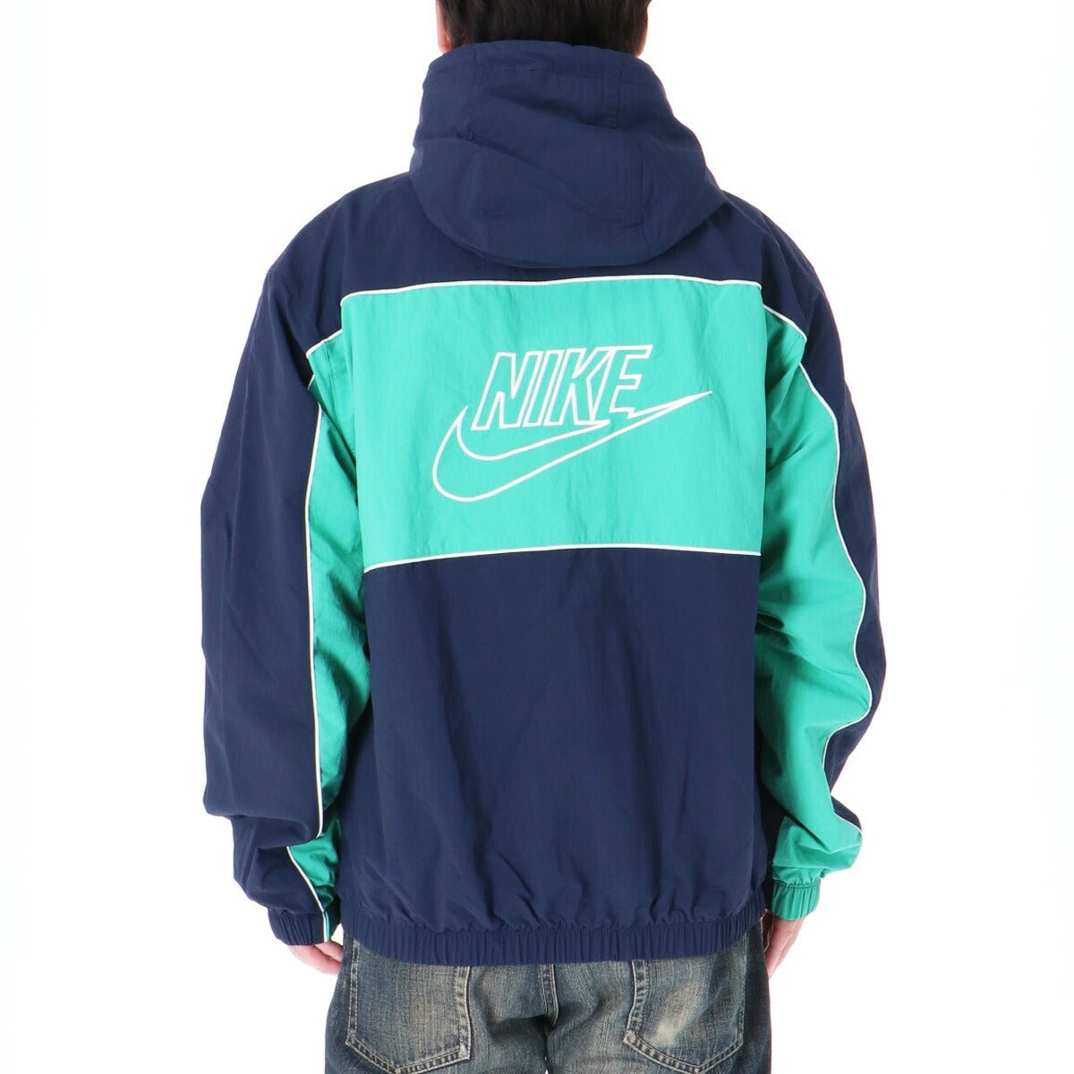 ナイキ クラブ ウインドジャケット メンズ ブランド NIKE フード付き フーディ バックプリント付き 裏メッシュ 裏地付き フルジップ HJ2013 451 紺 ネイビー 新作 ウーブン woven 大きいサイズ 有 スポーツウェア トレーニングウェア スポーツ おしゃれ - 【公式】限定ジャージのタケスポ（Limited jersey takespo）