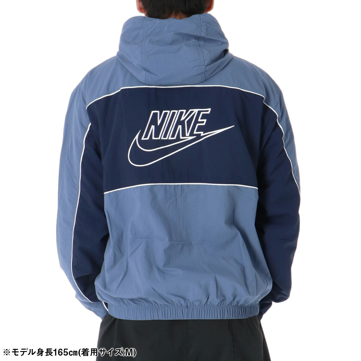 ナイキ クラブ ウインドジャケット メンズ ブランド NIKE フード付き フーディ バックプリント付き 裏メッシュ 裏地付き フルジップ HJ2013 491 紺 ネイビー 新作 ウーブン woven 大きいサイズ 有 スポーツウェア