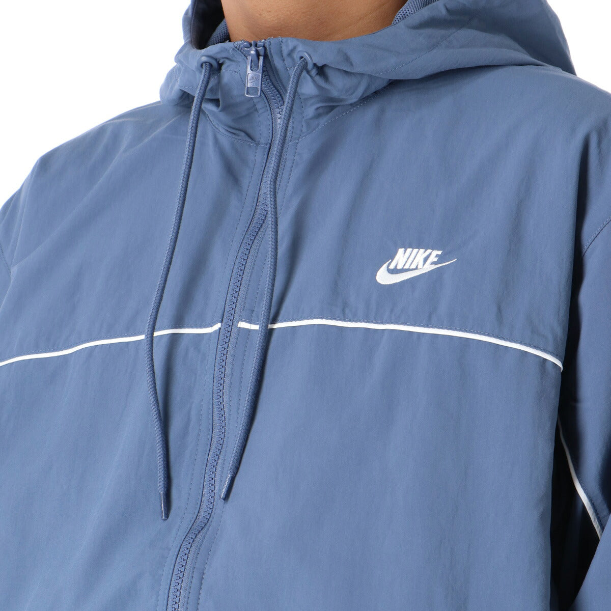 ナイキ クラブ ウインドジャケット メンズ ブランド NIKE フード付き フーディ バックプリント付き 裏メッシュ 裏地付き フルジップ HJ2013 491 紺 ネイビー 新作 ウーブン woven 大きいサイズ 有 スポーツウェア