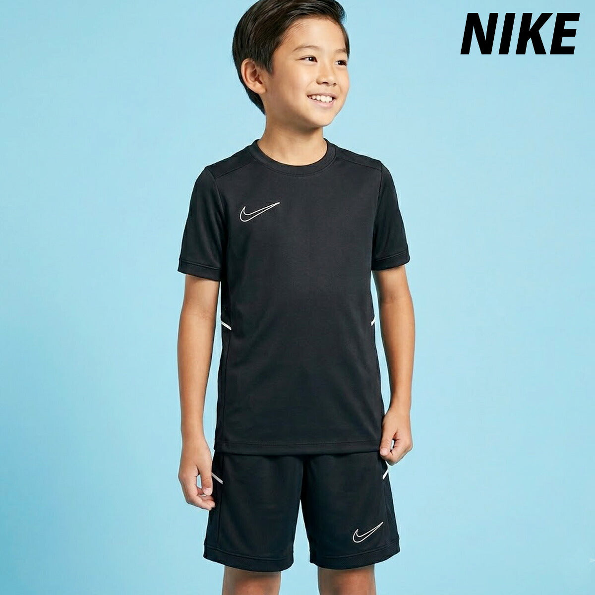 ナイキ Tシャツ ハーフパンツ 上下 セットアップ ジュニア ブランド NIKE 吸汗 速乾 吸水 ドライ 半袖 HJ3716 010 黒 ブラック 上下セット 男 女の子 キッズ 男の子 プラクティスシャツ プラシャツ
