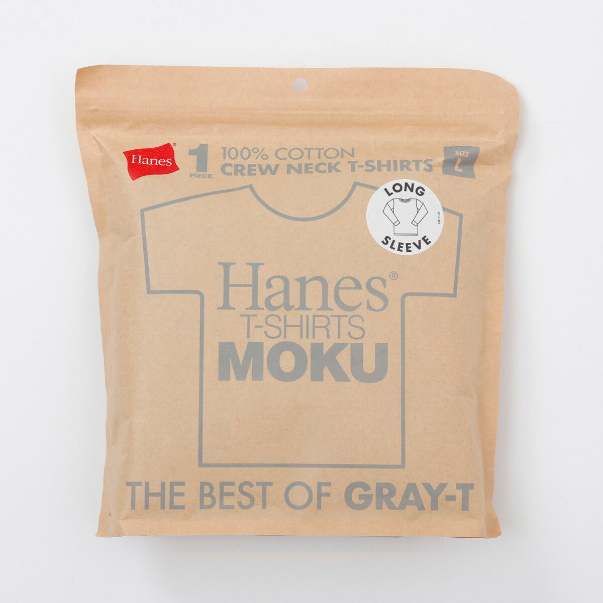 ロンT 長袖Tシャツ メンズ ブランド ヘインズ スポーツ Tシャツ ロンティー ロングTシャツ 長袖 Hanes MOKU XXL 無地 コットン100% 綿100% 大きいサイズ HM4E203L グレー 有 スポーツウェア