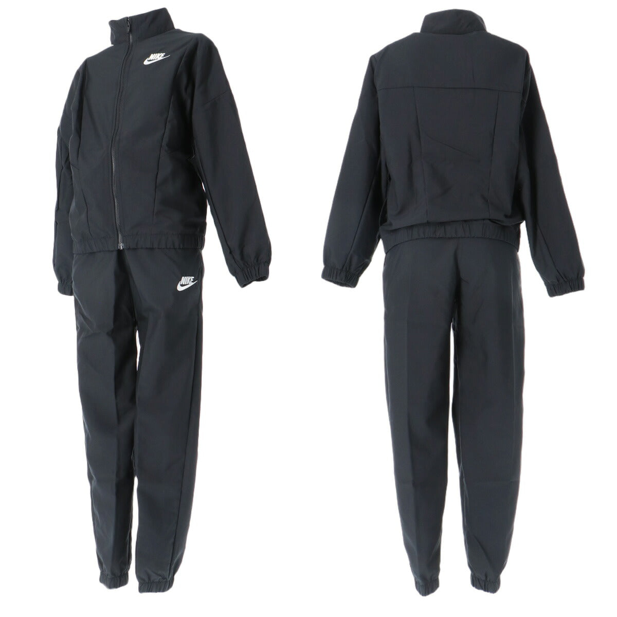 ナイキ YTH NSW ウインドブレーカー 上下 セットアップ ジュニア ブランド NIKE フルジップ 黒 ワンポイント フードなし HQ9314 011 ブラック 上下セット ウーブン woven 男 女の子 キッズ スポーツウェア