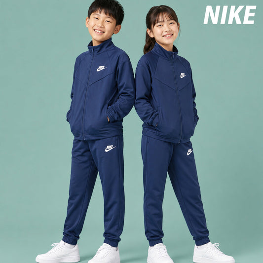 ナイキ ジャージ上下 ジャージ 上下 セットアップ ジュニア ブランド NIKE フルジップ 裏起毛 トラックスーツ HQ9315 410 紺 ネイビー 新作 上下セット 男 女の子 キッズ スポーツウェア トレーニングウェア