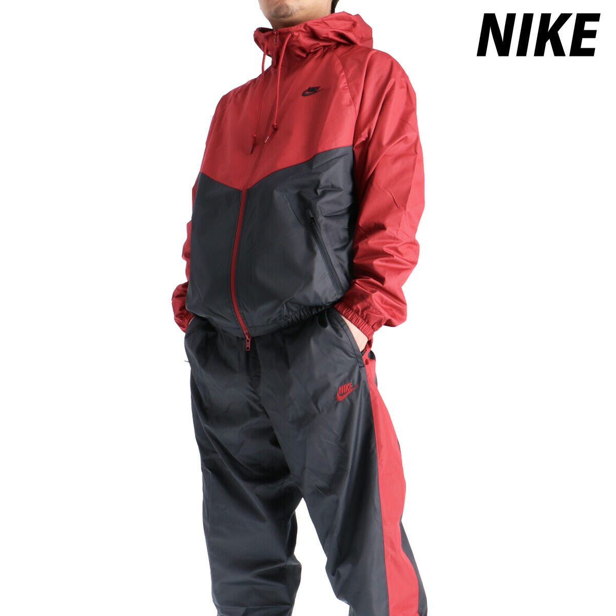 ナイキ ウインドブレーカー 上下 セットアップ メンズ ブランド NIKE 裏メッシュ 裏地付き フード付き フーディ フルジップ HV8370 613 黒 ブラック 新作 上下セット ウーブン woven 大きいサイズ 有 スポーツウェア トレーニングウェア スポーツ おしゃれ - 【公式】限定ジャージのタケスポ（Limited jersey takespo）