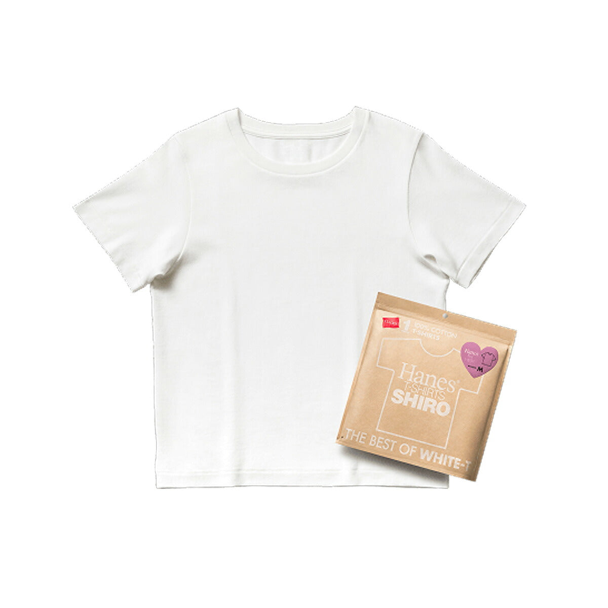 ヘインズ 半袖 シロ しろ SHIRO for HER Tシャツ レディース ブランド Hanes クルーネック 白 コットン100% 綿100% パックT HW1E201 ホワイト 新作 かわいい 大きいサイズ 有 トップス ウォーキング ウェア