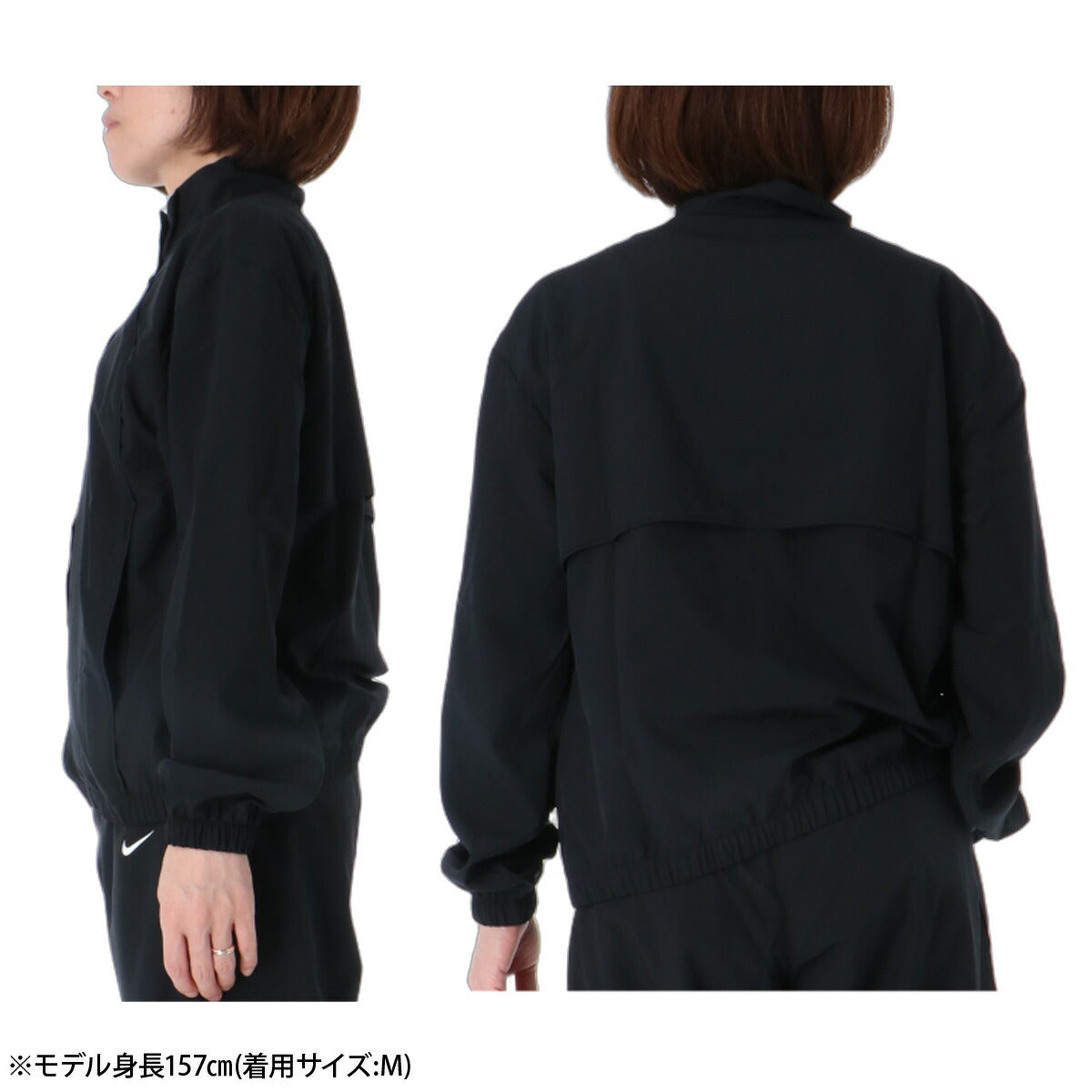 ナイキ Dri-FIT ウインドジャケット レディース ブランド NIKE フルジップ ゆったり ワンポイント 軽量 黒 吸汗 速乾 ドライ IB8984 010 ブラック ウィメンズ ウーブン woven かわいい 大きいサイズ 有 トップス