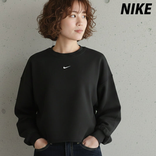 ナイキ トレーナー スウェット フレンチテリー スウェットシャツ レディース ブランド クルーネック スエット NIKE 裏毛 IF0229 010 黒 ブラック 新作 ウィメンズ かわいい 大きいサイズ 有 トップス ウォーキング ウェア スポーツウェア トレーニングウェア スポーツ おしゃれ - 【公式】限定ジャージのタケスポ（Limited jersey takespo）