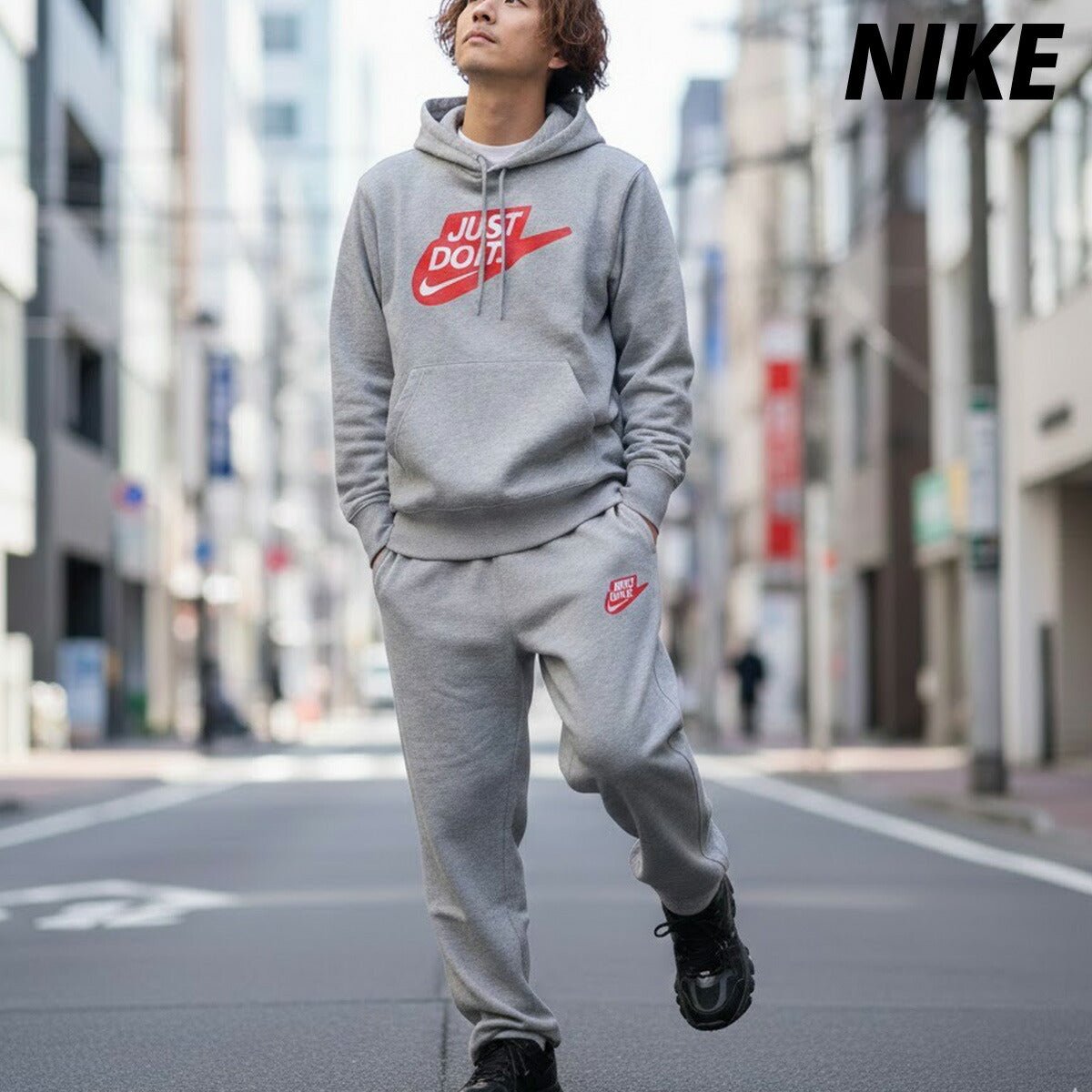 ナイキ フレンチテリー スウェット 上下 セットアップ メンズ ブランド NIKE フード付き フーディ ビッグロゴ IF0692 063 灰色 グレー 上下セット 大きいサイズ 有 スポーツウェア トレーニングウェア スポーツ おしゃれ - 【公式】限定ジャージのタケスポ（Limited jersey takespo）