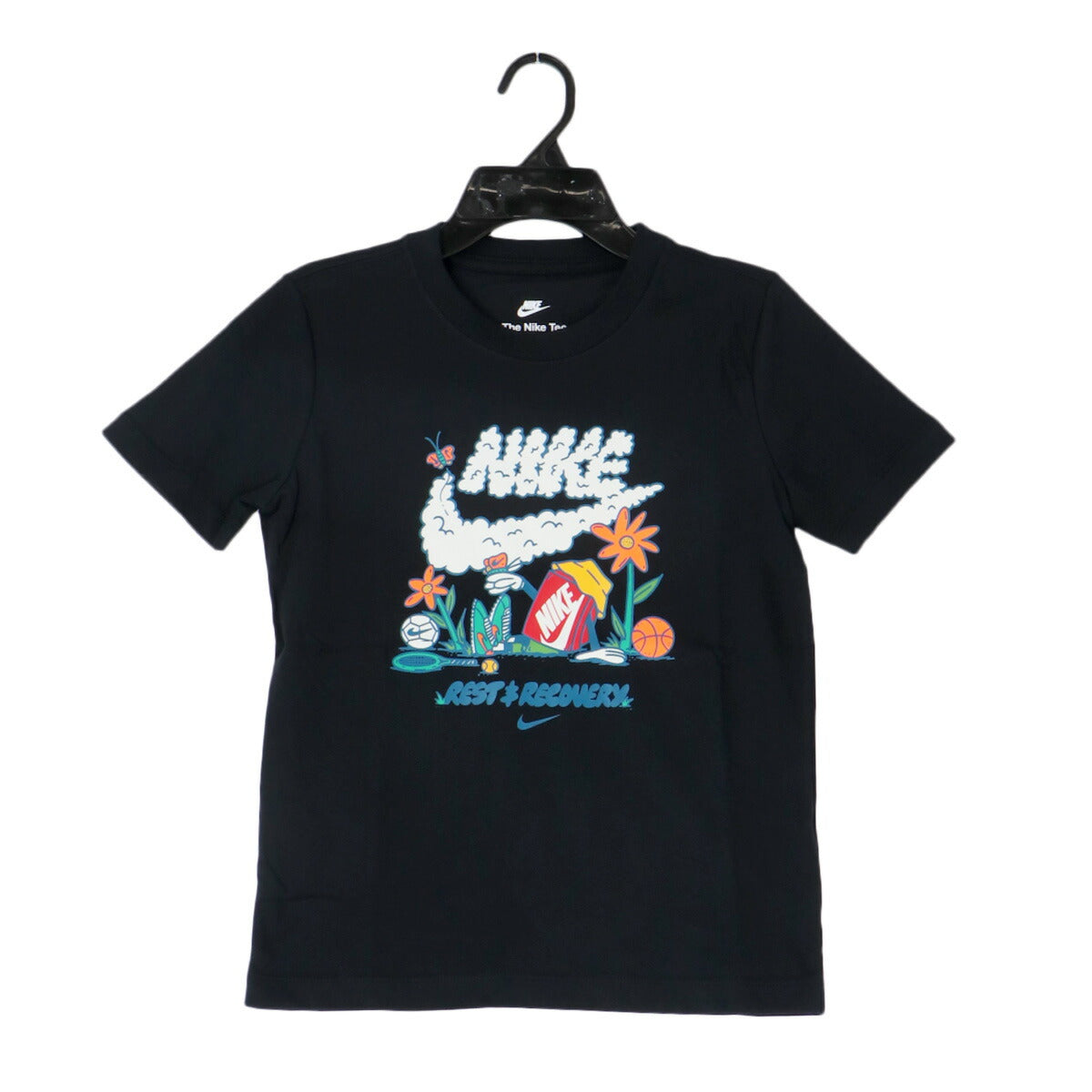 ナイキ 半袖 NSW Tシャツ ジュニア ブランド NIKE クルーネック コットン100 綿100 シューズボックス II9940 010 黒 ブラック 新作 男 女の子 キッズ 男の子 スポーツウェア トレーニングウェア スポーツ