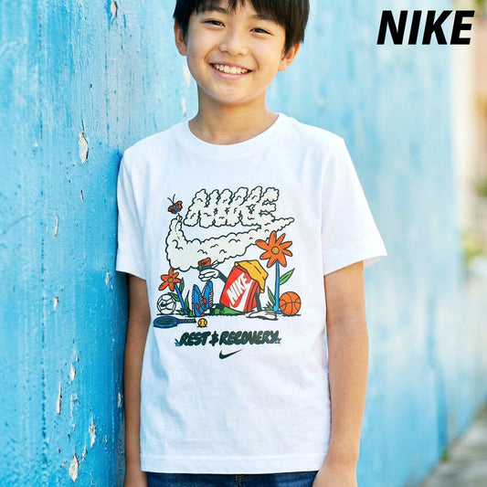 ナイキ 半袖 NSW Tシャツ ジュニア ブランド NIKE クルーネック コットン100 綿100 シューズボックス II9940 100 白 ホワイト 新作 男 女の子 キッズ 男の子 スポーツウェア トレーニングウェア スポーツ