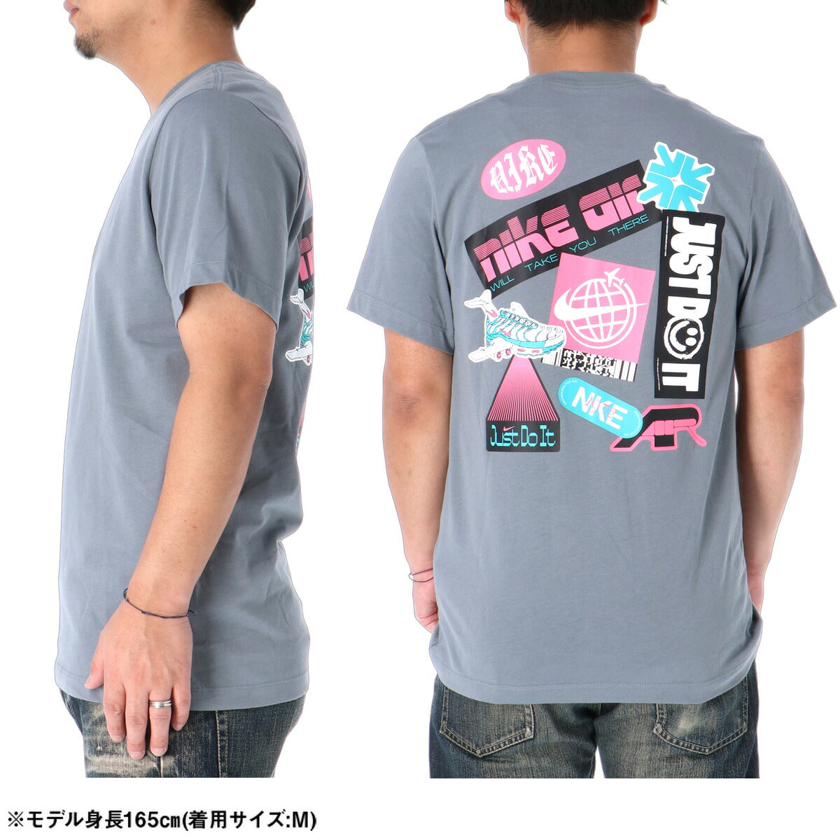 ナイキ 半袖 Tシャツ メンズ ブランド NIKE バックプリント付き コットン100 綿100 IM3730 065 3ds 灰色 グレー 大きいサイズ 有 スポーツウェア トレーニングウェア スポーツ おしゃれ