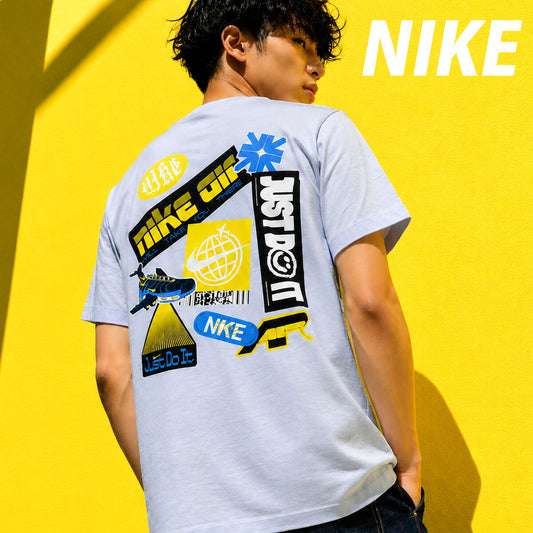 ナイキ 半袖 Tシャツ メンズ ブランド NIKE バックプリント付き コットン100 綿100 IM3730 085 青 ブルー 新作 大きいサイズ 有 スポーツウェア トレーニングウェア スポーツ おしゃれ