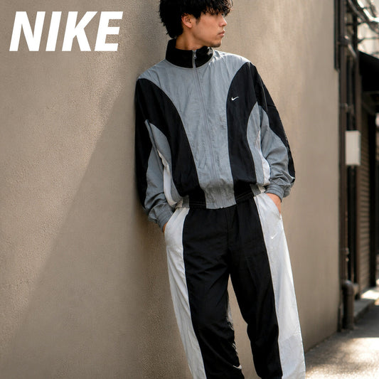 ナイキ ウインドブレーカー 上下 セットアップ メンズ ブランド NIKE フルジップ 吸汗 裏メッシュ 裏地付き IM5888 084 黒 ブラック 新作 上下セット ウーブン woven 大きいサイズ 有 スポーツウェア