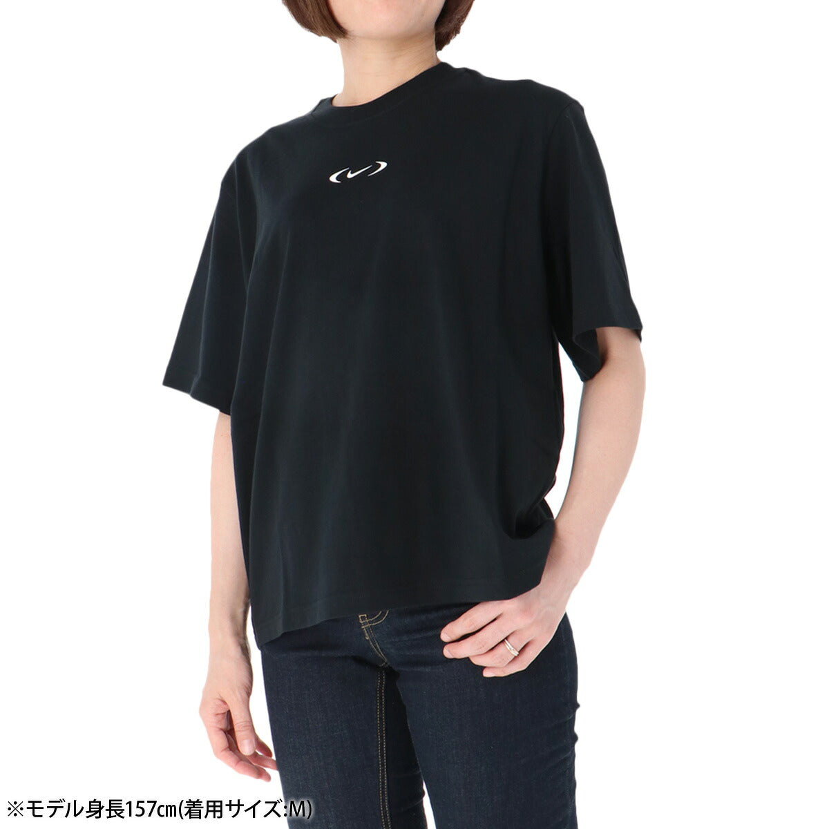 ナイキ 半袖 Tシャツ レディース ブランド NIKE バックプリント ゆったり コットン100 綿100 ビッグシルエット 体型カバー IM6412 010 黒 ブラック ウィメンズ かわいい 大きいサイズ 有 トップス ウォーキング