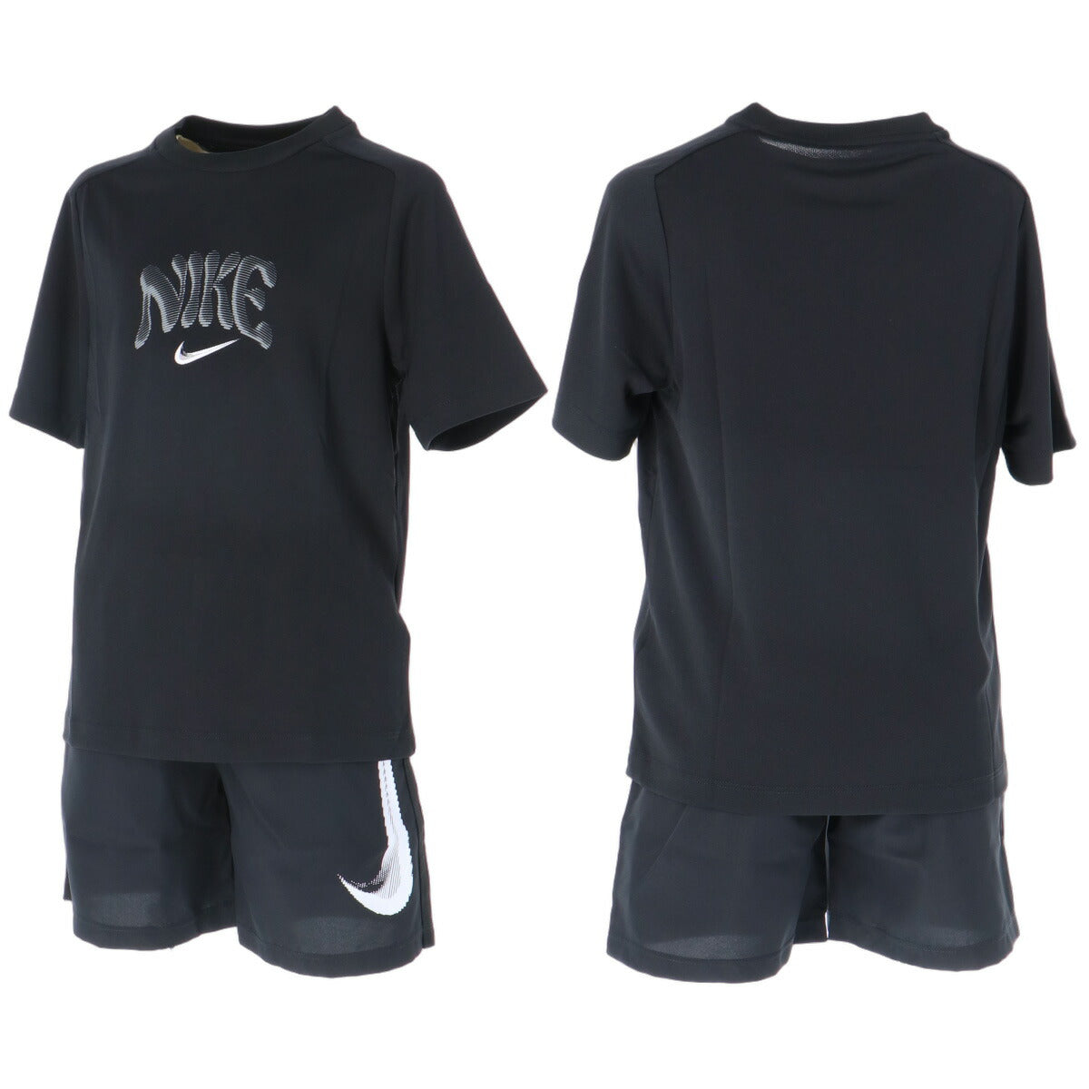 ナイキ Tシャツ ハーフパンツ 上下 セットアップ ジュニア ブランド NIKE 半袖 吸汗 速乾 吸水 ドライ IO0737 010 黒 ブラック 上下セット 男 女の子 キッズ 男の子 プラクティスシャツ プラシャツ