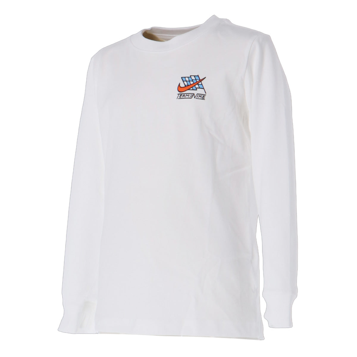 ロンT 長袖Tシャツ キッズ ナイキ スポーツ ブランド Tシャツ ロンティー ロングTシャツ ジュニア 長袖 NIKE NSW バックプリント付き コットン100 綿100 シューズボックス IO1994 白 ホワイト 新作 男 女の子