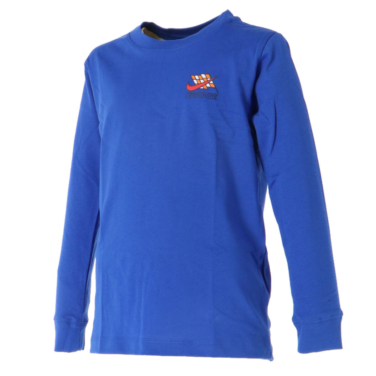 ロンT 長袖Tシャツ キッズ ナイキ スポーツ ブランド Tシャツ ロンティー ロングTシャツ ジュニア 長袖 NIKE NSW バックプリント付き コットン100 綿100 シューズボックス IO1994 3ds 青 ブルー 男 女の子