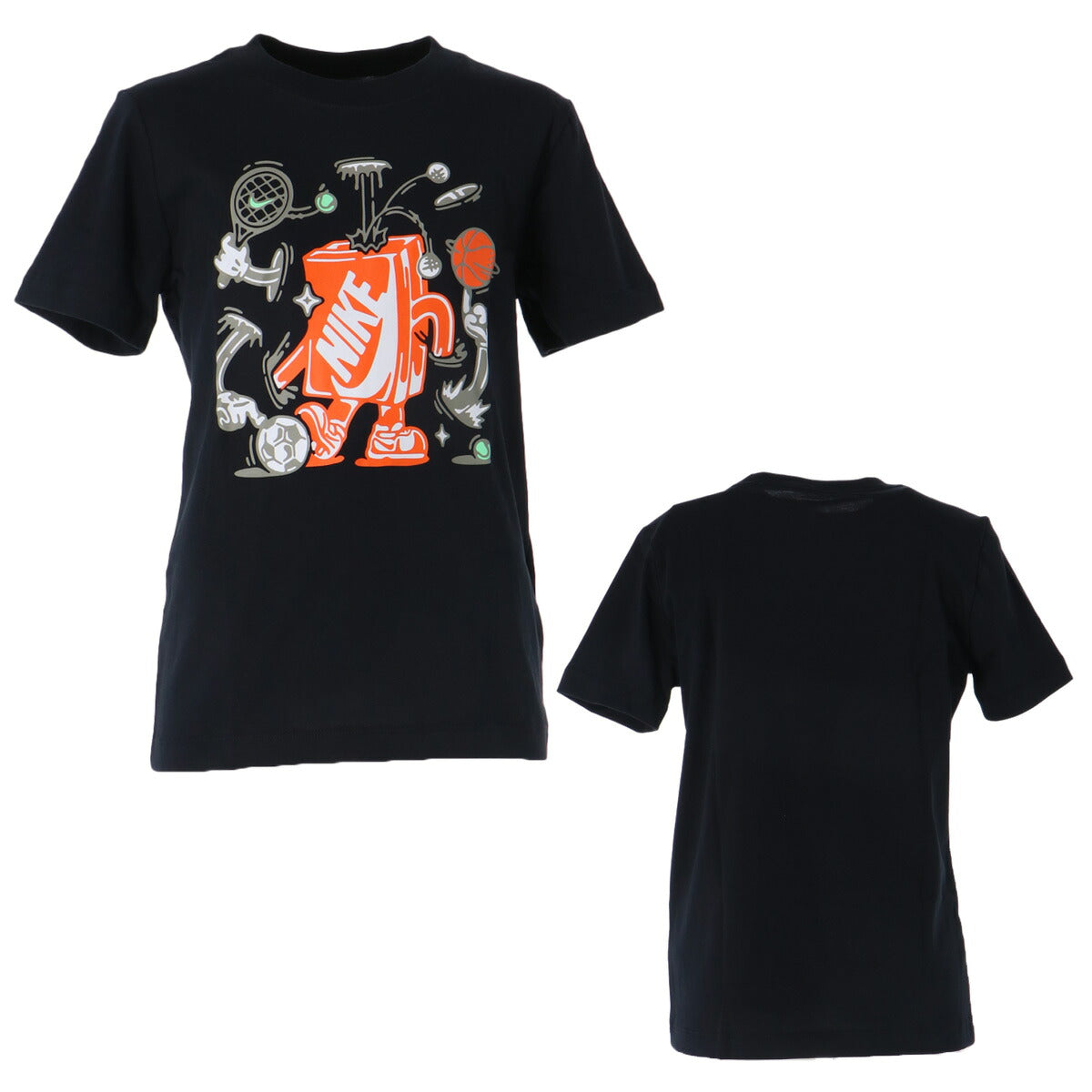 ナイキ 半袖 Tシャツ ジュニア ブランド NIKE コットン100 綿100 シューズボックス IO1995 010 黒 ブラック 新作 男 女の子 キッズ 男の子 スポーツウェア トレーニングウェア スポーツ おしゃれ