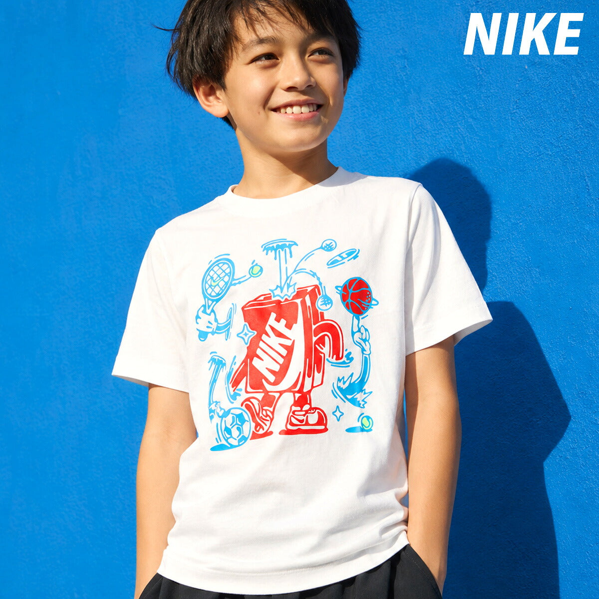 ナイキ 半袖 Tシャツ ジュニア ブランド NIKE コットン100 綿100 シューズボックス IO1995 100 白 ホワイト 男 女の子 キッズ 男の子 スポーツウェア トレーニングウェア スポーツ おしゃれ