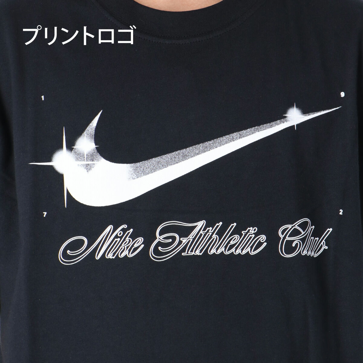 ナイキ 半袖 Tシャツ メンズ ブランド NIKE コットン100 綿100 クルーネック バックプリント付き グラフィック IO3138 010 黒 ブラック 新作 大きいサイズ 有 スポーツウェア トレーニングウェア スポーツ