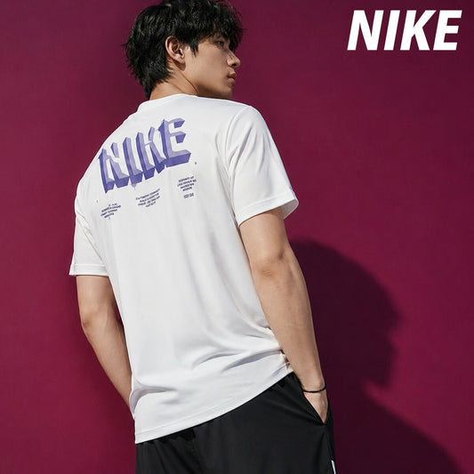ナイキ 半袖 Tシャツ メンズ ブランド NIKE コットン100 綿100 クルーネック バックプリント付き グラフィック IO3138 100 白 ホワイト 新作 大きいサイズ 有 スポーツウェア トレーニングウェア スポーツ