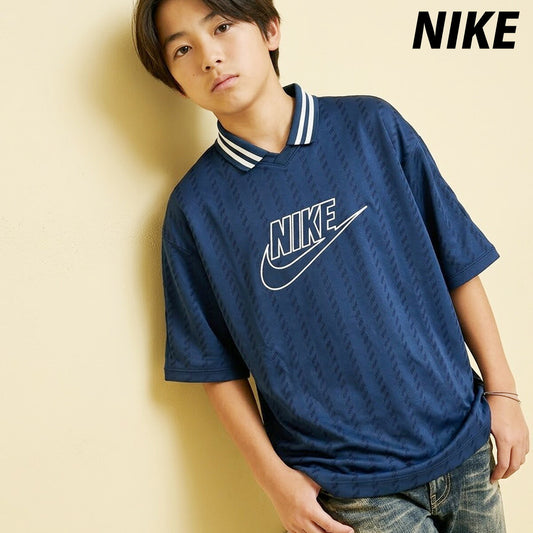 ナイキ 半袖 Tシャツ ジュニア ブランド NIKE 襟付き Vネック Just Do It IQ0435 410 紺 ネイビー 新作 男 女の子 キッズ 男の子 プラクティスシャツ プラシャツ スポーツウェア トレーニングウェア スポーツ