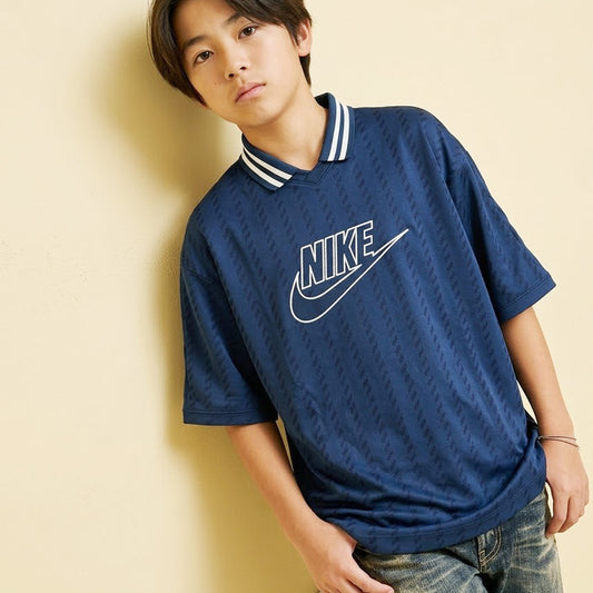 ナイキ 半袖 Tシャツ ジュニア ブランド NIKE 襟付き Vネック Just Do It IQ0435 410 紺 ネイビー 新作 男 女の子 キッズ 男の子 プラクティスシャツ プラシャツ スポーツウェア トレーニングウェア スポーツ