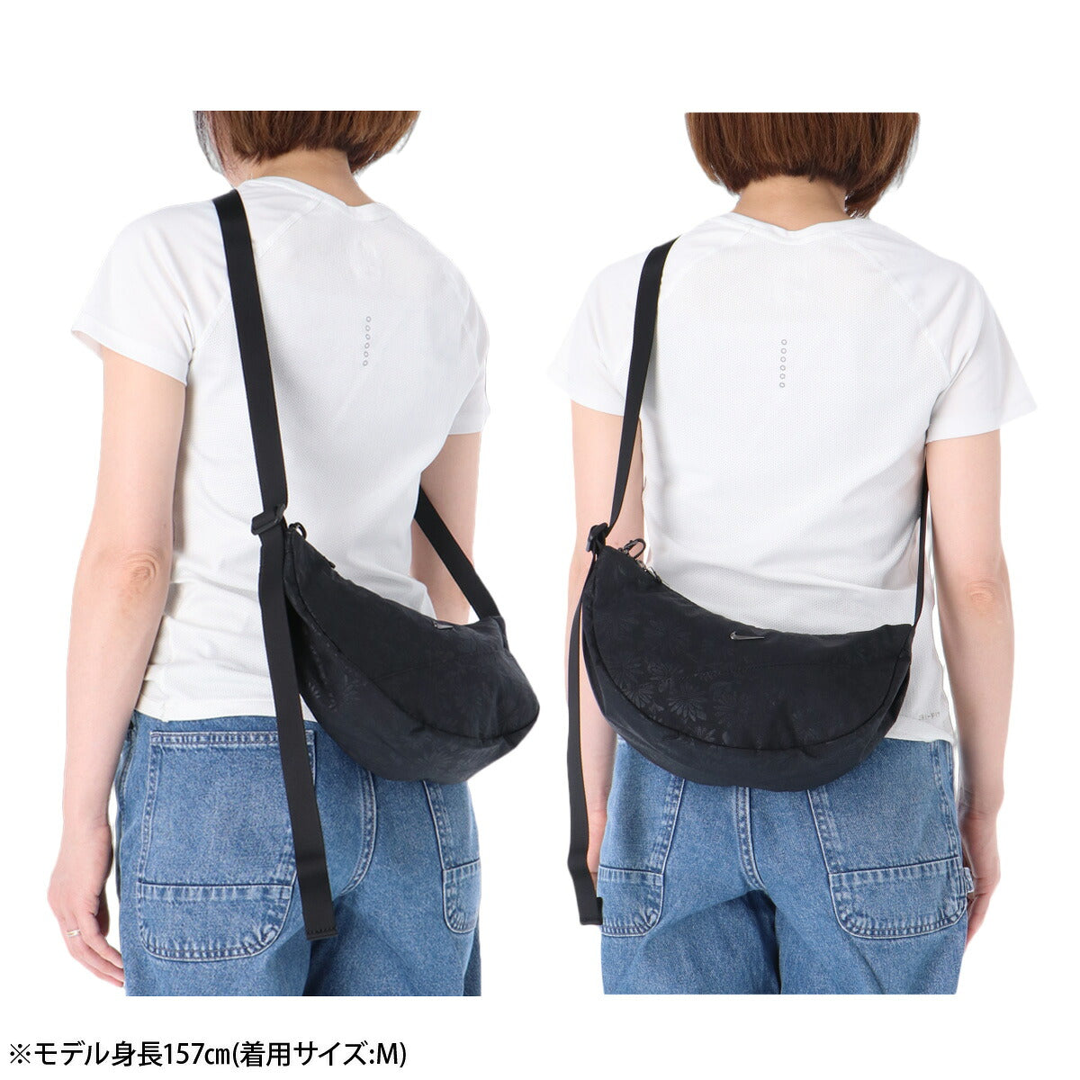 ナイキ バッグ メンズ レディース ブランド ボディバッグ 軽量 花柄 ショルダーバッグ 斜め掛け カバン バック フローラル 黒 ブラック NIKE IQ1268 スポーツ おしゃれ 新作