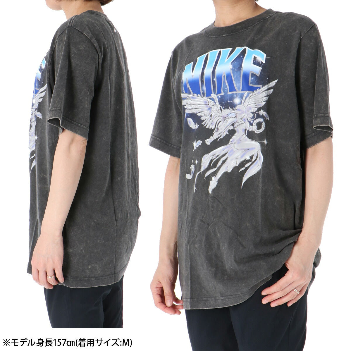 ナイキ 半袖 Tシャツ レディース ブランド NIKE コットン100 綿100 ヴィンテージ風 ゆったり ビッグシルエット 体型カバー IW1198 060 灰色 グレー 新作 ウィメンズ かわいい 大きいサイズ 有 トップス ウォーキング