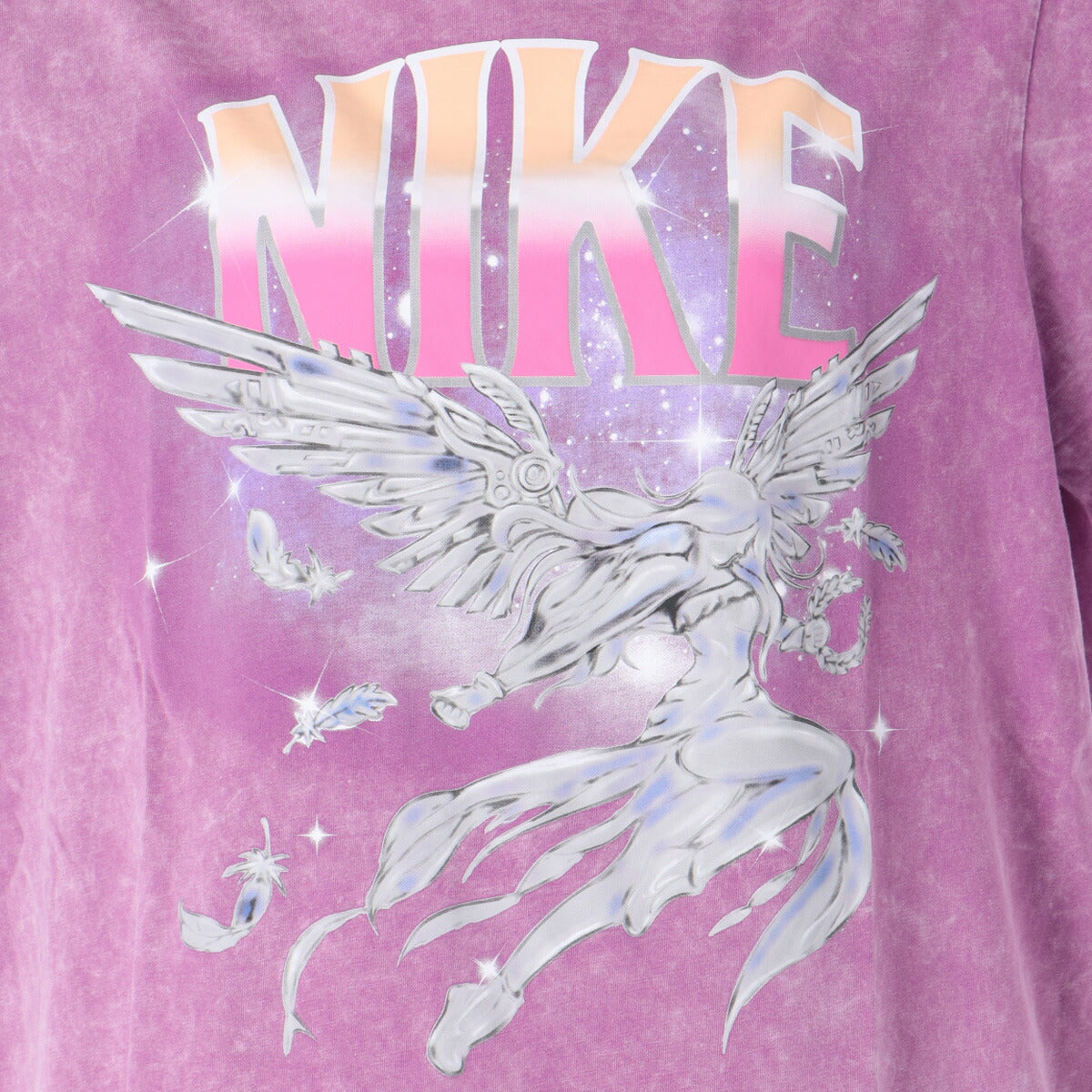 ナイキ 半袖 Tシャツ レディース ブランド NIKE コットン100 綿100 ヴィンテージ風 ゆったり ビッグシルエット 体型カバー IW1198 544 紫 パープル 新作 ウィメンズ かわいい 大きいサイズ 有 トップス ウォーキング