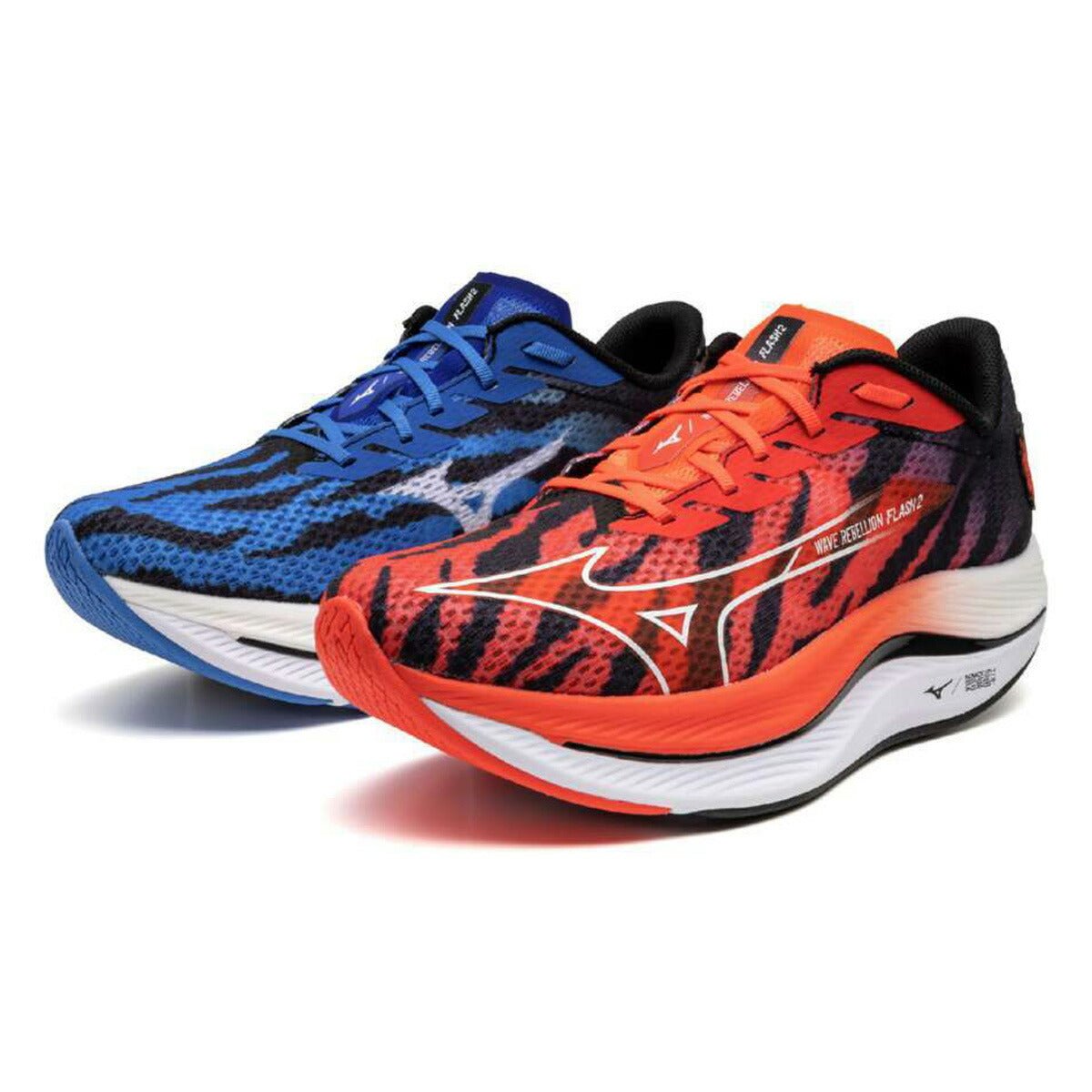 ミズノ シューズ メンズ レディース ブランド 鬼柄 鬼速い 2E ウエーブリベリオンフラッシュ2 軽量 厚底 ランニングシューズ ジョギングシューズ ウォーキングシューズ ランニング マラソン スニーカー オニハヤイ Mizuno J1GC2417 スポーツ おしゃれ 新作 あす楽 - 【公式】限定ジャージのタケスポ（Limited jersey takespo）