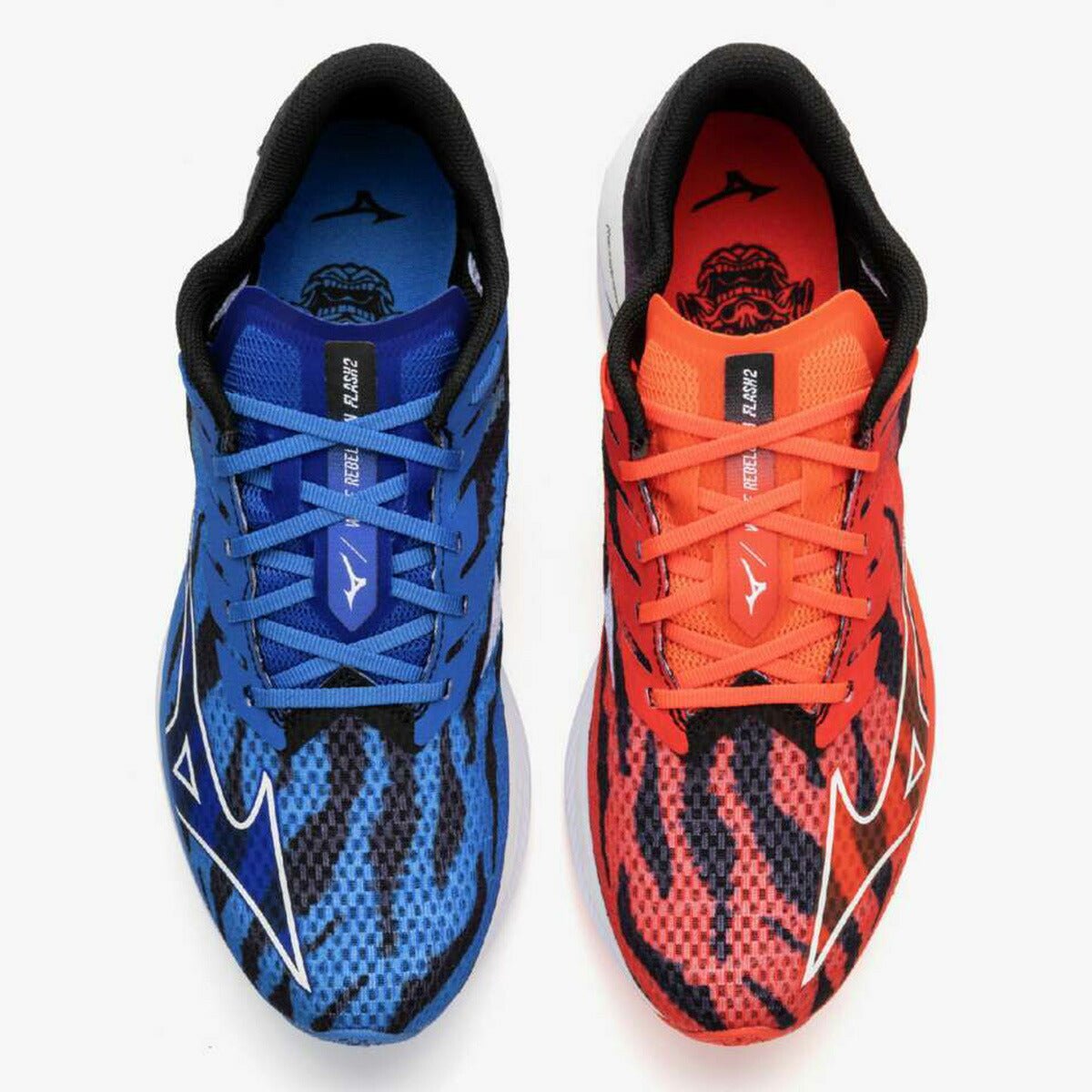 ミズノ シューズ メンズ レディース ブランド 鬼柄 鬼速い 2E ウエーブリベリオンフラッシュ2 軽量 厚底 ランニングシューズ ジョギングシューズ ウォーキングシューズ ランニング マラソン スニーカー オニハヤイ Mizuno J1GC2417 スポーツ おしゃれ 新作 あす楽 - 【公式】限定ジャージのタケスポ（Limited jersey takespo）