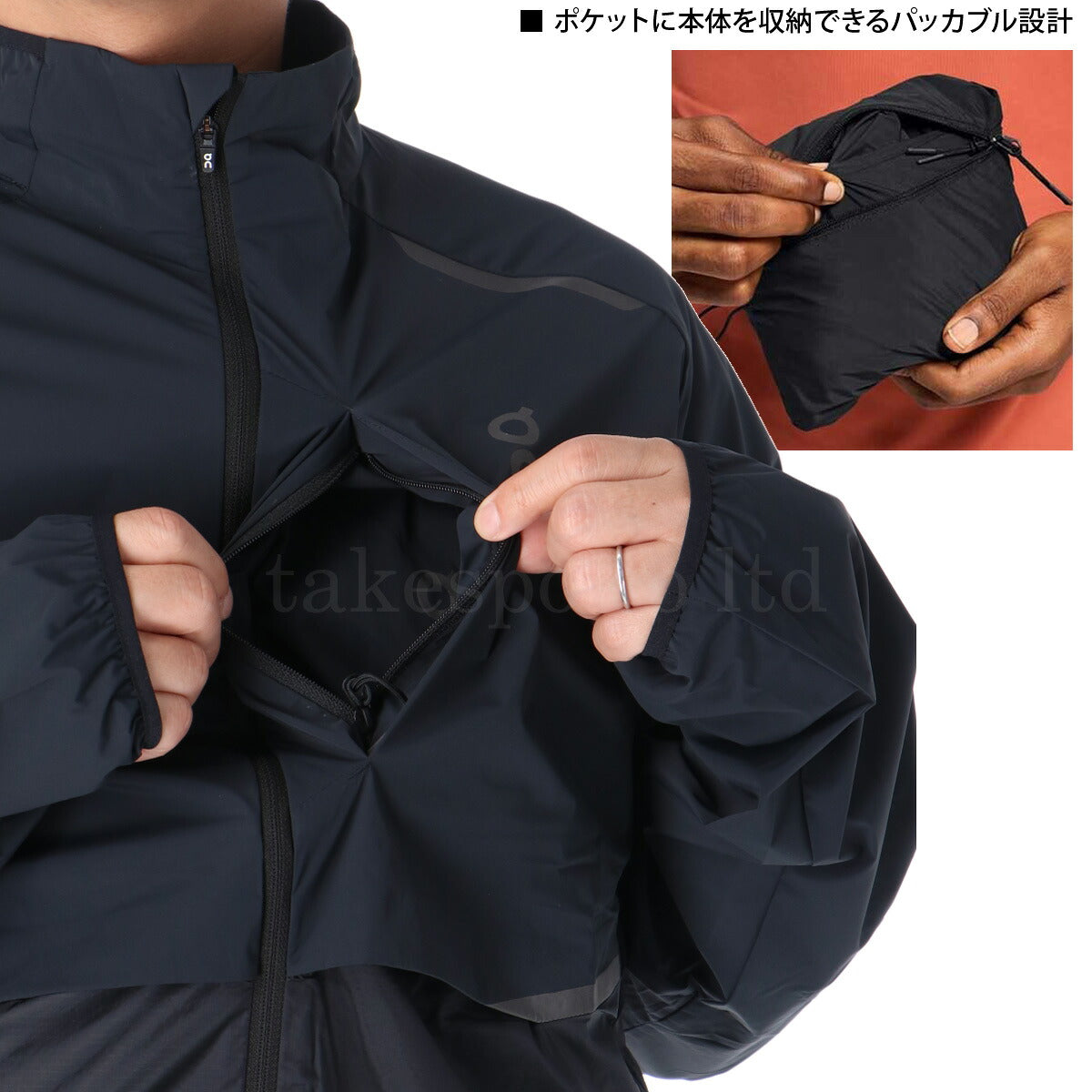 オン ウインドジャケット メンズ Weather Jacket ウェザージャケット ホワイト ブラック JACKET1M