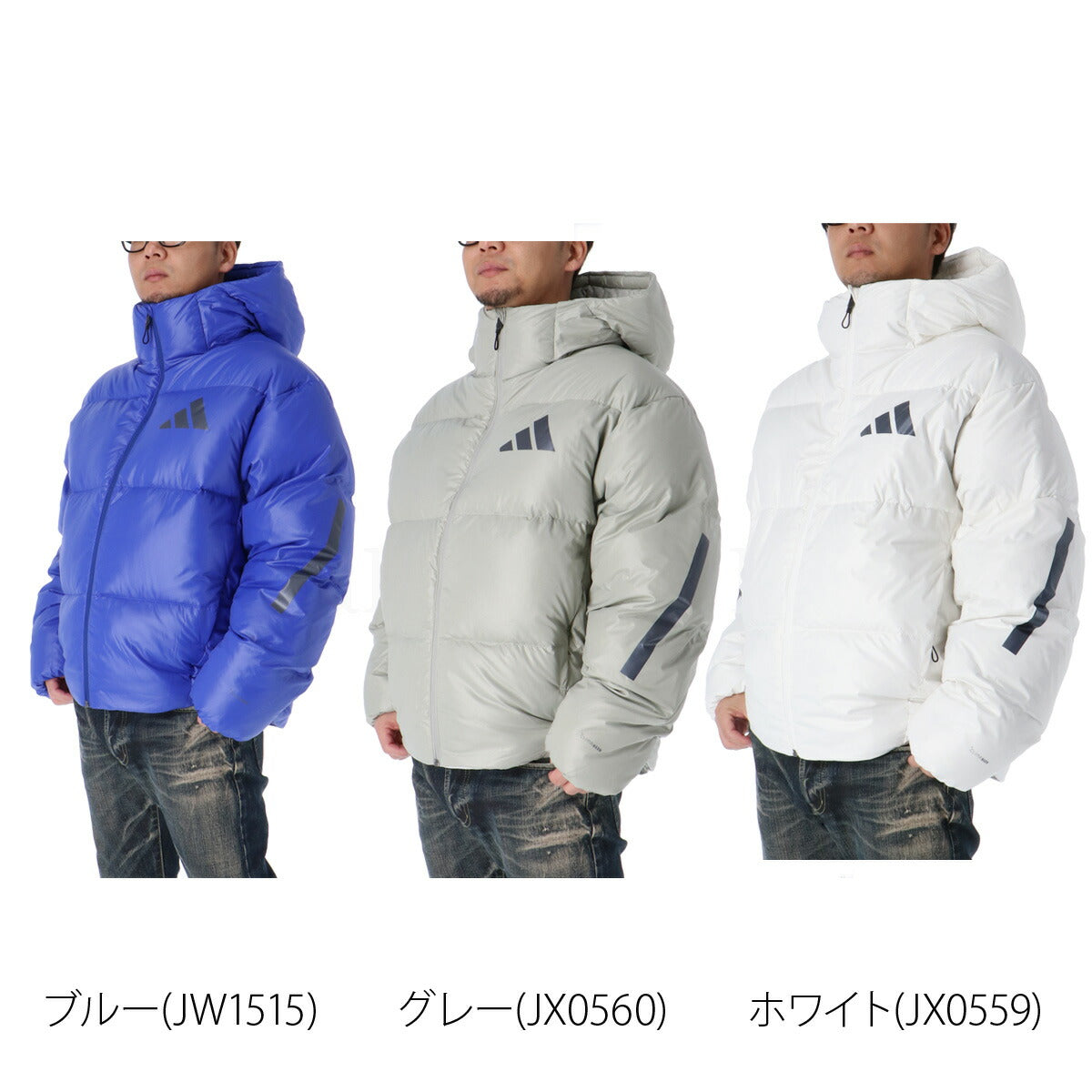 アディダス ダウンジャケット メンズ Z.N.E. ブルー グレー ホワイト ブラック JVD97