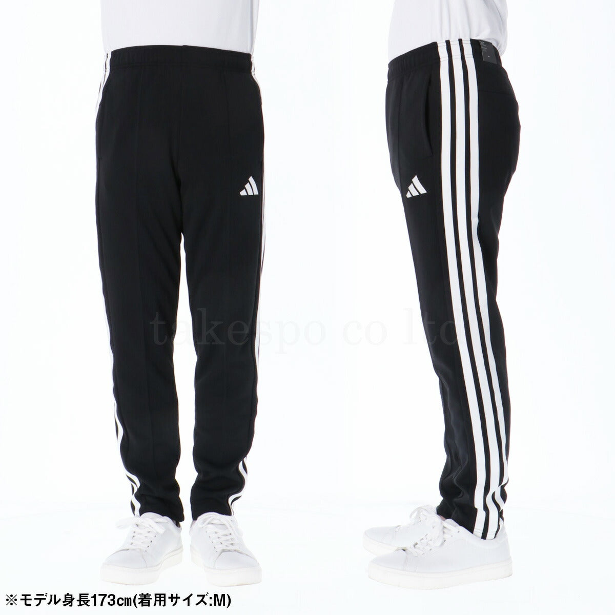 アディダス ロングパンツ メンズ スリーストライプス ブラック JZR03