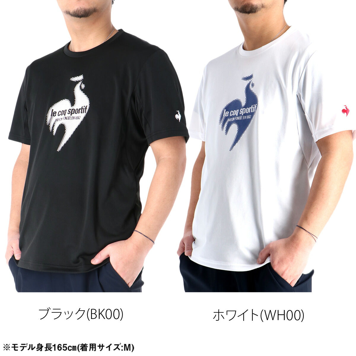 ルコック Tシャツ メンズ ブラック ホワイト LN6SHT23M