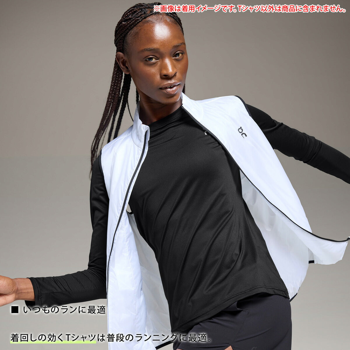 オン Tシャツ レディース Core Long-T コア ロングT ブラック LSSHIRT3W