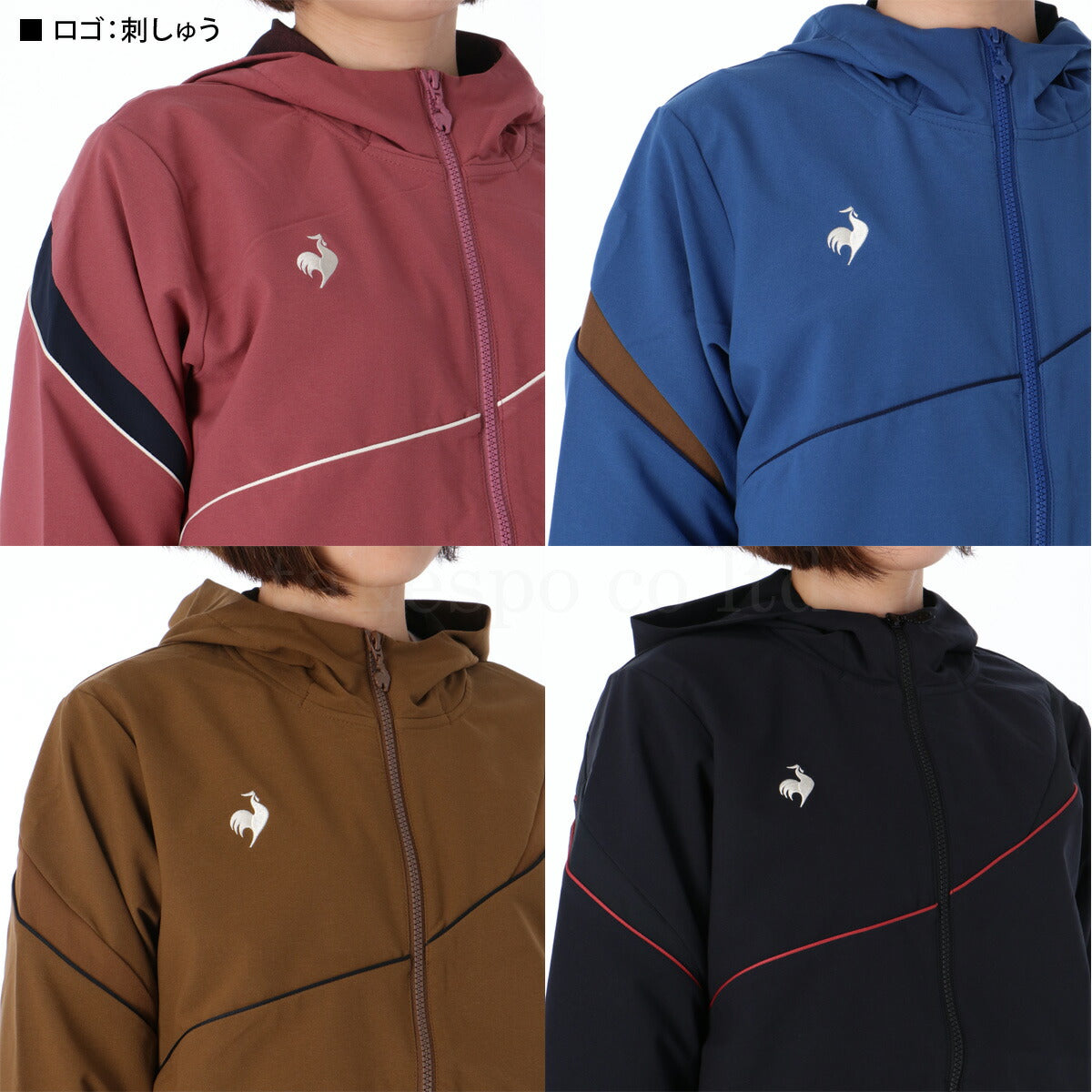ルコック 薄手 ジャージ 上下 レディース ヒートナビクロス レッド ブルー ブラウン ブラック LT4FJK21L