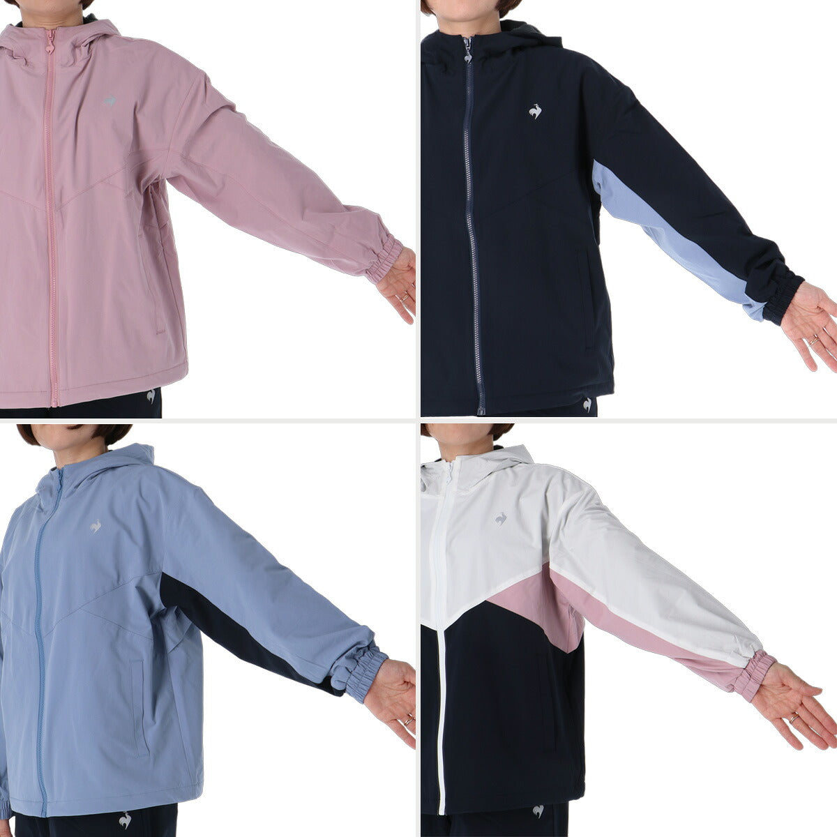 ルコック ウインドブレーカー 上下 セットアップ レディース ブランド le coq sportif フード付き フーディ 裏起毛 はっ水 撥水 防風 保温 芳根京子 LT6FWB30L ピンク ホワイト ネイビー ブルー 上下セット
